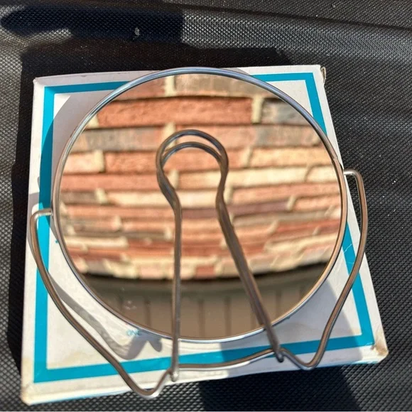 Vtg Make Up Travel Men Women Mirror One Side Regular/One Side Magnifying Japan - Picture 5 of 7